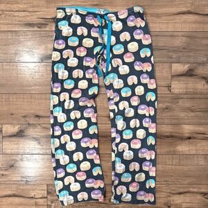 PJ Salvage Womens Small Donut Pajama Pants Blue Sleepwear Loungewear Cute Cozy